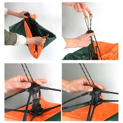 the HAPPY CAMPER - Pet Tent Portable Automatic Folding Teepee, Dog Bed House with Cushion, Easy Assemble Fit Golden Retriever - Husky Outdoor/Indoor