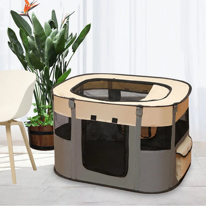 the MESH CARRIER - Pet Fence Dog Enclosure, Foldable Puppy Playpen, Portable Pet Tent, Large Enclosure Summer Pet Tent for Outdoor/Indoor