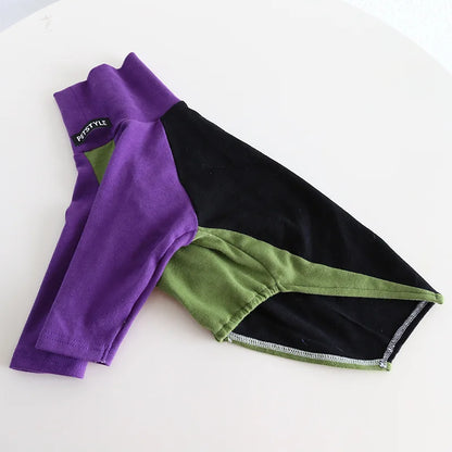 8colors Italian Greyhound Hound Two-Legged Clothes Fashionable Multicolor Soft Comfortable Elastic Fashion Patchwork Dog Clothes