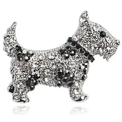 SKEDS Women Men Cute Cartoon Dog Full Crystal Creative Brooches Pins Luxury Rhinestone Exquisite Animal Badges Accessories