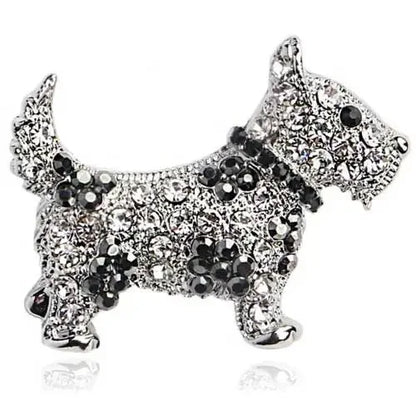 SKEDS Women Men Cute Cartoon Dog Full Crystal Creative Brooches Pins Luxury Rhinestone Exquisite Animal Badges Accessories