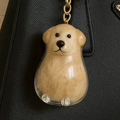 〔CC55〕Clear Puppy Hair Memorial Keepsake Capsule Pet's Dog Fur Container Pendant Keychain Decor Pet Lovers Home Display Gifts
