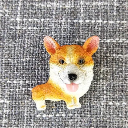 3D animal magnet refrigerator sticker simulation dog labrador Pug corgi Teddy Bichon resin Craft wall door home decoration gifts