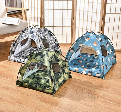 the PRINCESS PUPPY TENT - Pet Dog Tent House, Floral Print Enclosed Cat/Dog Tent Bed, Indoor Folding Portable Comfortable Kitten/Puppy Bed, Kennel for Small Pets
