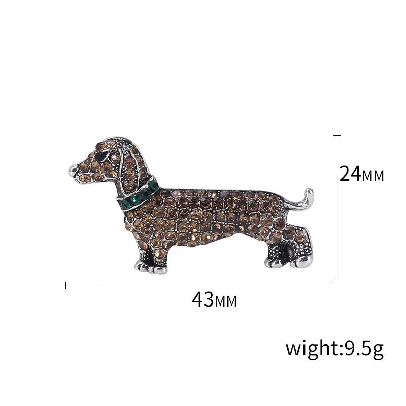Enamel Puppy Brooches for Women Unisex Rhinestone Animal Pin Dog Lapel Pins Office Party Friend Luxury Gifts Jewelry Accessories