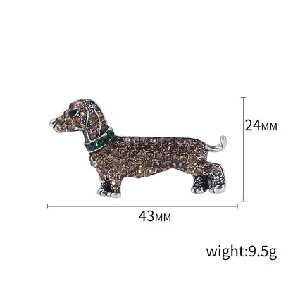 Enamel Puppy Brooches for Women Unisex Rhinestone Animal Pin Dog Lapel Pins Office Party Friend Luxury Gifts Jewelry Accessories