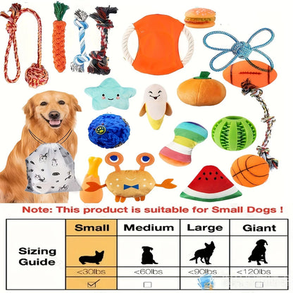 5/15/20/30pcs Random Type Durable Tough Interactive Cotton Pet Puppy Toys Vocal Toys For Small And Medium Dog Supplies