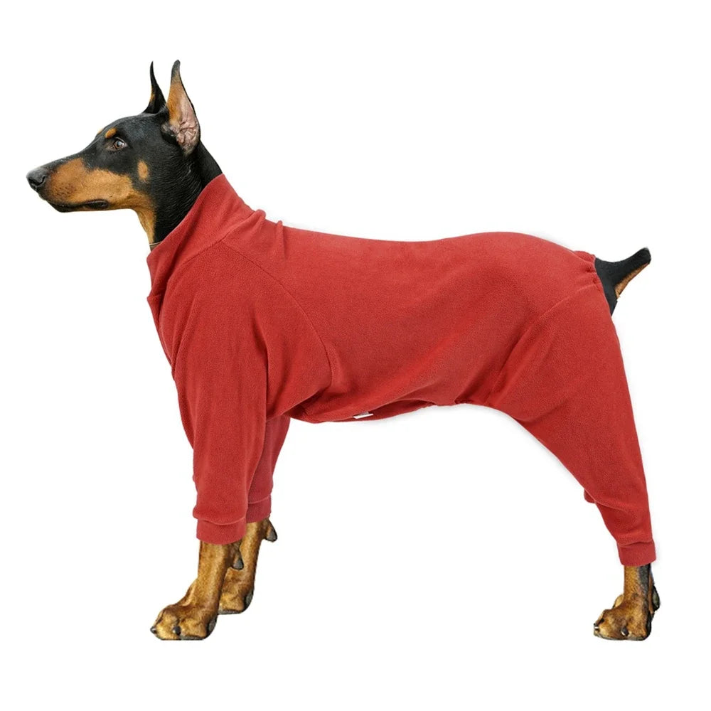 4-Legs Dog Coats Warm Fleece Clothes for Small Medium Large Dogs Dog Cold Weather Outfit Full Body Cover Dog Snowsuit