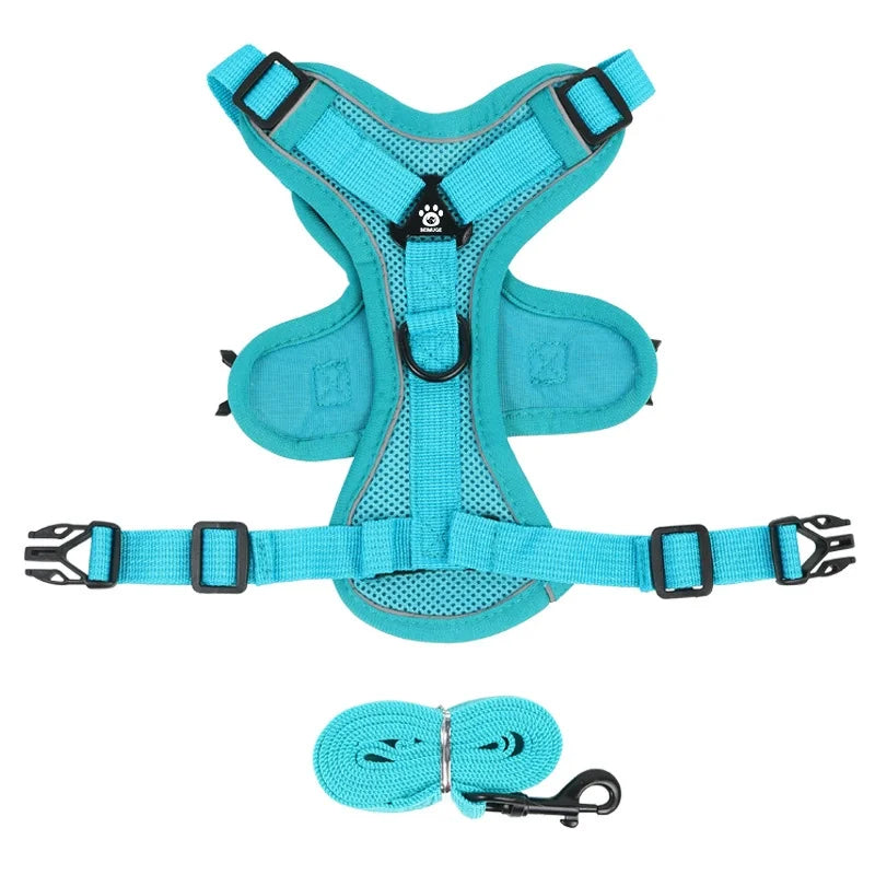 the NOPULL PRO HARNESS SET - No Pull Dog Harness and Leash Set Adjustable Pet Harness Vest for Small Dogs Cats Reflective Dog Chest Strap Lead Walking