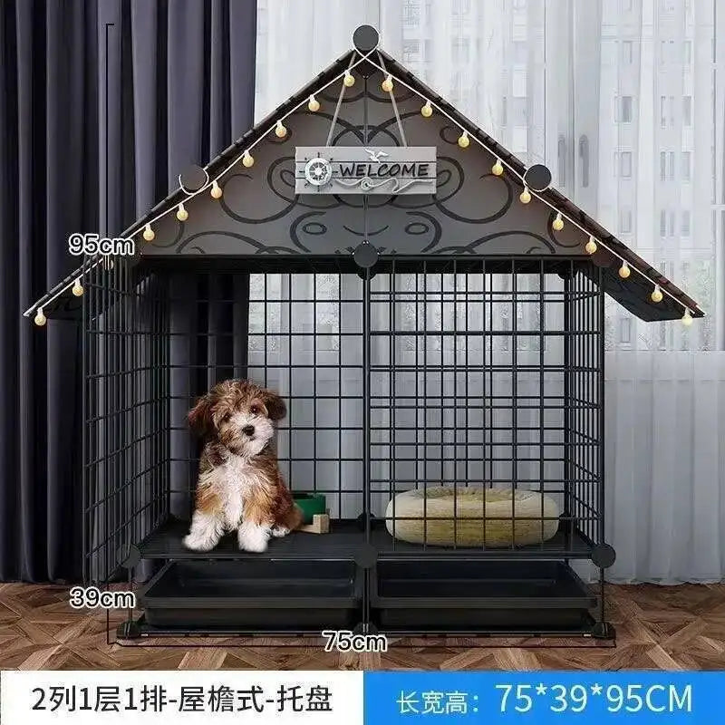 the BANGKOK BARKER - Fences Simple Kennel, Iron Teddy Living Room, Creative Doghouses, Pet Indoor Balcony Home, Pomeranian Puppy Courtyard Pet Cage