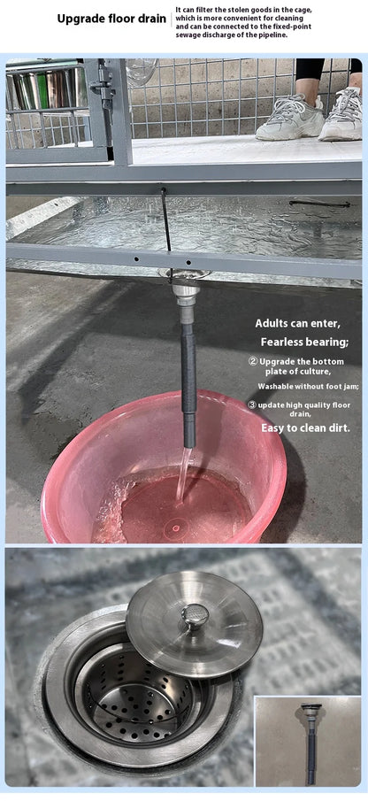 Bold Outdoor Pet Kennel for Medium Large Extra Large Dogs Including German Shepherds with Animal Pattern Tray