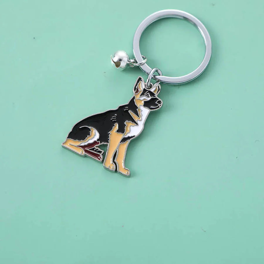 Pet dog car keychain pendant creative metal accessories key ring holiday gifts