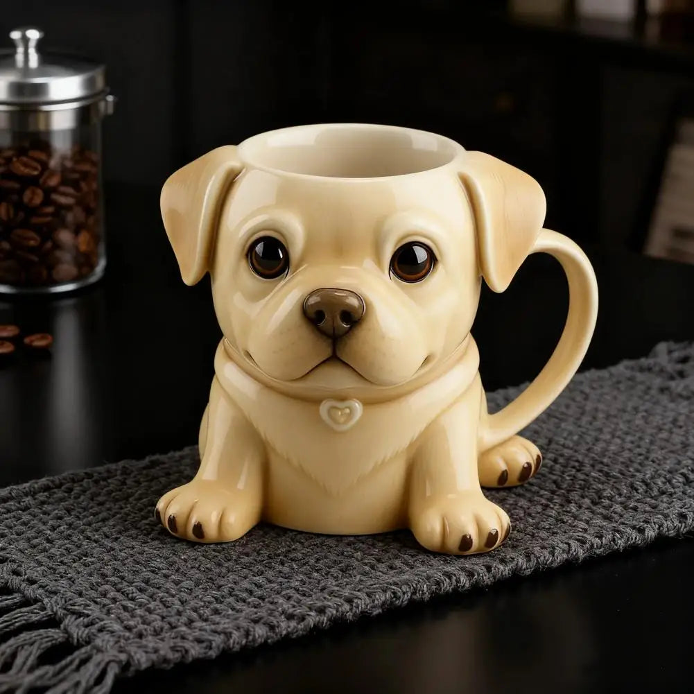 Ceramic Mug Large Capacity French Bulldog Shape Coffee Cup Handcrafted Microwave-safe Coffee Cup Reusable Kitchen Drink Mug