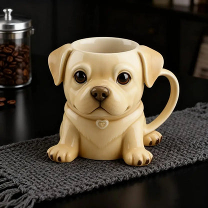 Ceramic Mug Large Capacity French Bulldog Shape Coffee Cup Handcrafted Microwave-safe Coffee Cup Reusable Kitchen Drink Mug