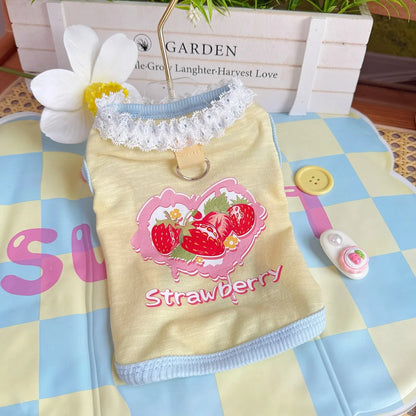 Pet Dog Cat Puppy Japanese Korean Soft Cute Spring Summer Vest Small Medium Dog Teddy Bichon Clothing Supplies