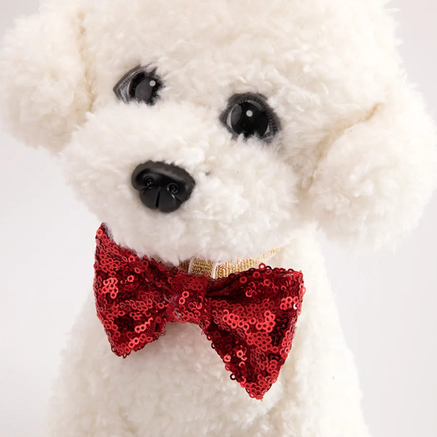 2Pcs/set Pet Dogs Caps With Bowknot Cat Dog Birthday Costume Sequin Design Headwear Cap Hat Christmas Party Pets Accessories