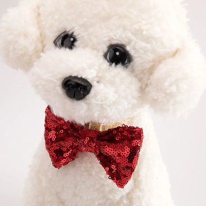 2Pcs/set Pet Dogs Caps With Bowknot Cat Dog Birthday Costume Sequin Design Headwear Cap Hat Christmas Party Pets Accessories