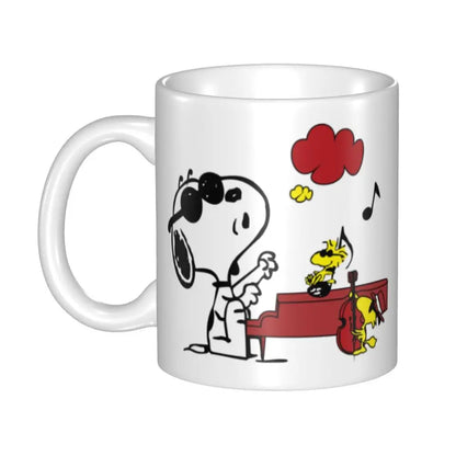 Manga Snoopy Woodstock Cartoon Dog Coffee Mug DIY Customized Ceramic Tea Milk Mug