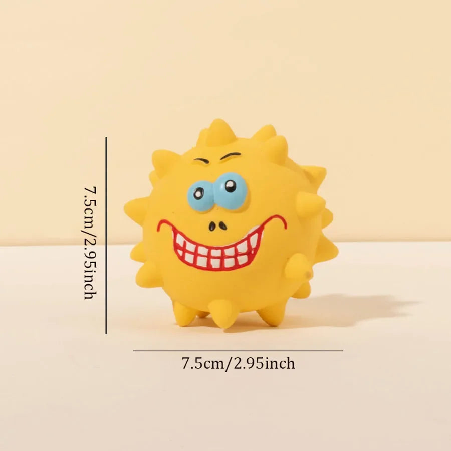 the GRIP'N'GNAW SQUEAKY - 1PC Cute Squeaky Pet Dog Interactive Chew Toy, Puppy Bite Resistant Thorn Tooth Cleaning Toy, Molar Chew Toys for Dogs, Supplies