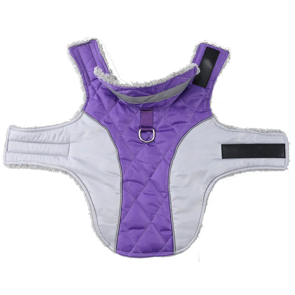 Reflective Pet Clothes For Small Large Dogs Warm Thicken Fleece Dog Vest Coat For Winter Plaid Puppy Parka With D-ring Labrador