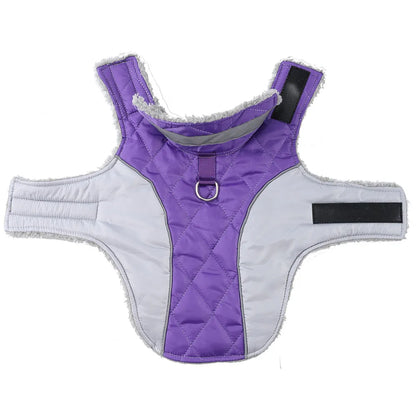 Reflective Pet Clothes For Small Large Dogs Warm Thicken Fleece Dog Vest Coat For Winter Plaid Puppy Parka With D-ring Labrador