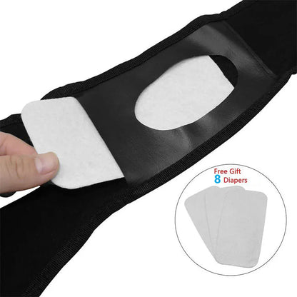 the DOGGY DIAPER - Female Dog Nappies with 8 Sanitary Pad for Bleeding, Physiological Washable Nappies, Anti-Male Dogs Harass Pants