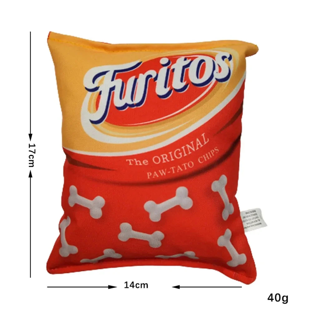 Dog Toys Funny Crisps Plush Filled Pets Squeaky Chew Toy Bite-resistant Sounding Paper Toys for Small Medium Dog Pet Supplies