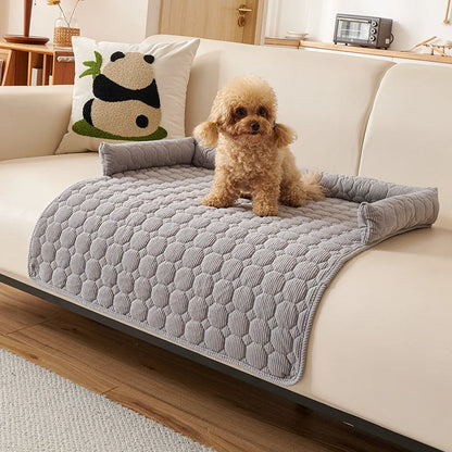 Winter Warm Dog Bed Sofa Couch Cover Super Soft Pet Blanket Pad Mat for Small Dogs Plush Neck Pillow Cat Nest Cama Para Perros