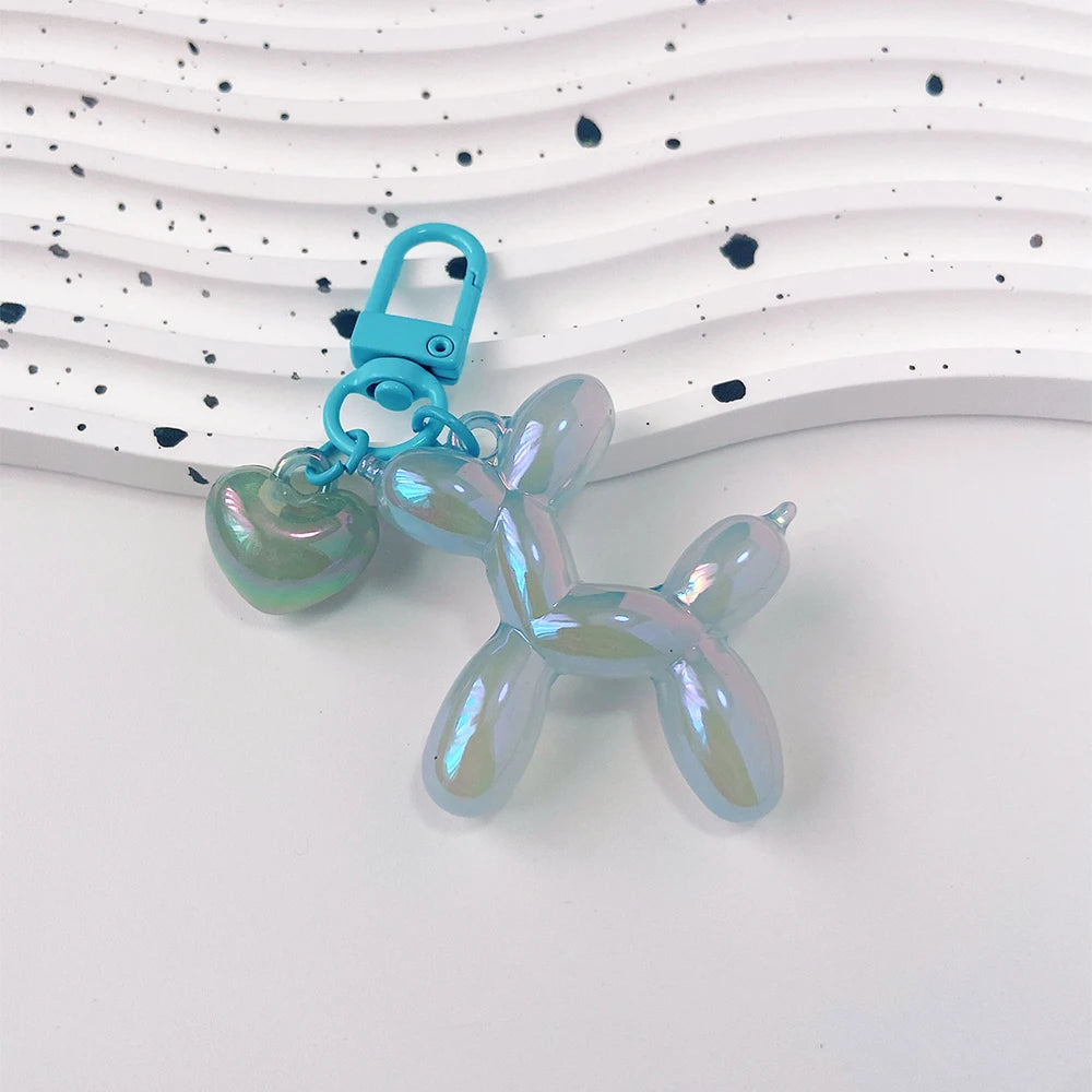 Cute Acrylic Cartoon Balloon Dog Keychains for Women Y2k Bag Pendant Couple Car Key Chains Jewelry Gift Decoration Accessories