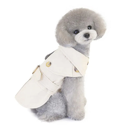 Dog Coat Trench Pet Jacket Autumn Winter Dog Clothes for Small Dogs Yorkie Belt Decor Puppy Cat Costume Poodle Chihuahua Outfits