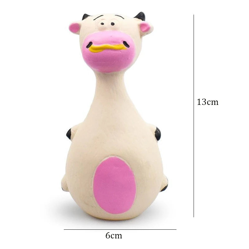 Latex Dog Toys Sound Squeaky Elephant/Cow Animal Chew Pet Rubber Vocal Toys For Small Large Dogs Bite Resistant Interactive Toy