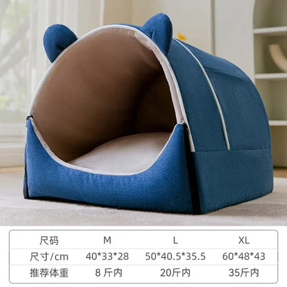 Dog Kennel Warm In Autumn and Winter Removable and Washable House Type Closed Indoor Large Space Cat Fighting Mat