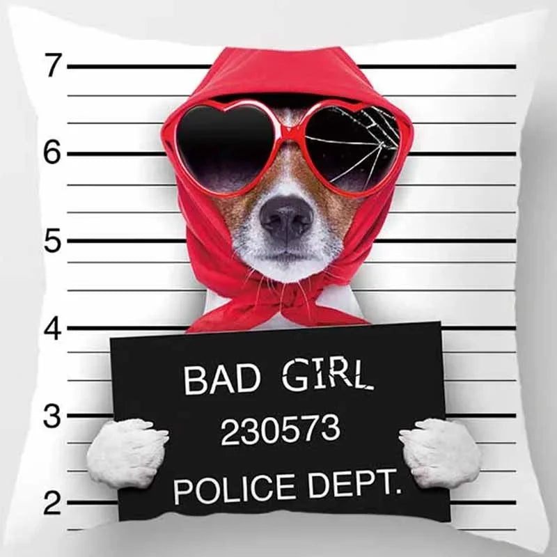 Funny Cartoon Dog Print Pillowcase Home Decor Car Sofa Cushion Cover (45cm*45cm)