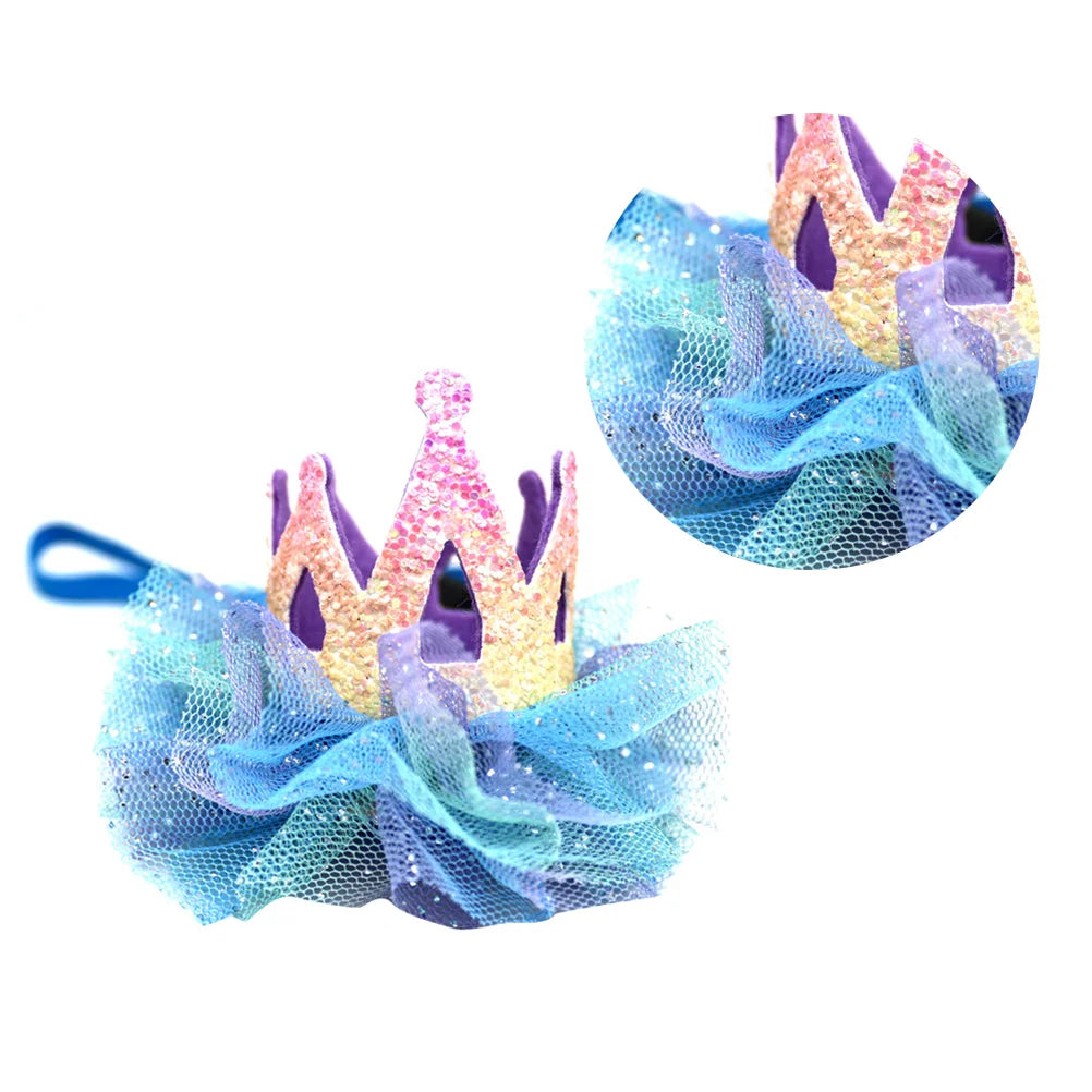 1Pc Crown Shaped Pet Hat Gauze Dog Crown Birthday Hat Cosplay Headwear For Dogs Cats Party Hats Adjustable Dog Caps Pet Products