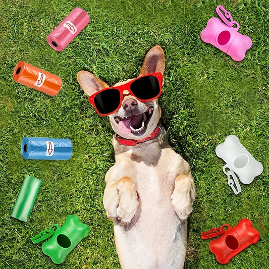 the COLORFUL POOP BAGS - 1200PCS Random Color Cartoon Paw Graphic Dog Poop Bags, Pet Poop Bags, Leak-Proof Dog Waste Bags for Pet Supplies