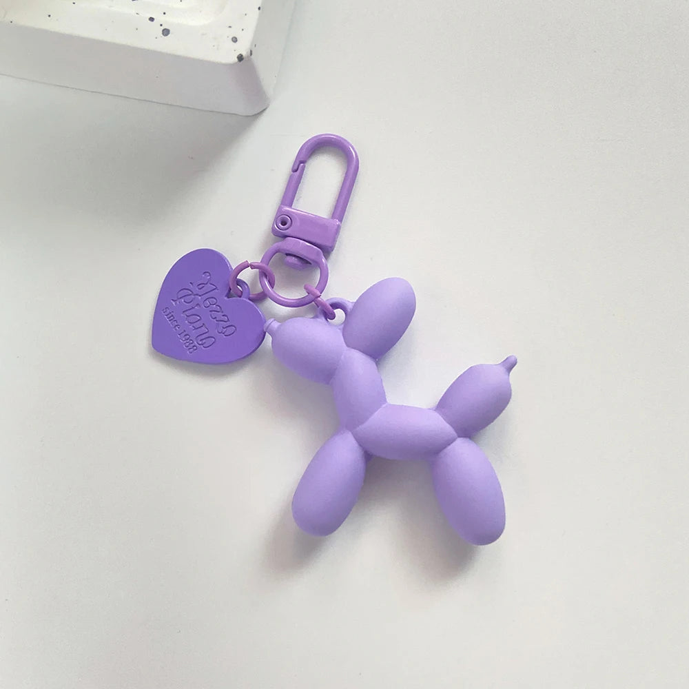 Cute Acrylic Cartoon Balloon Dog Keychains for Women Y2k Bag Pendant Couple Car Key Chains Jewelry Gift Decoration Accessories