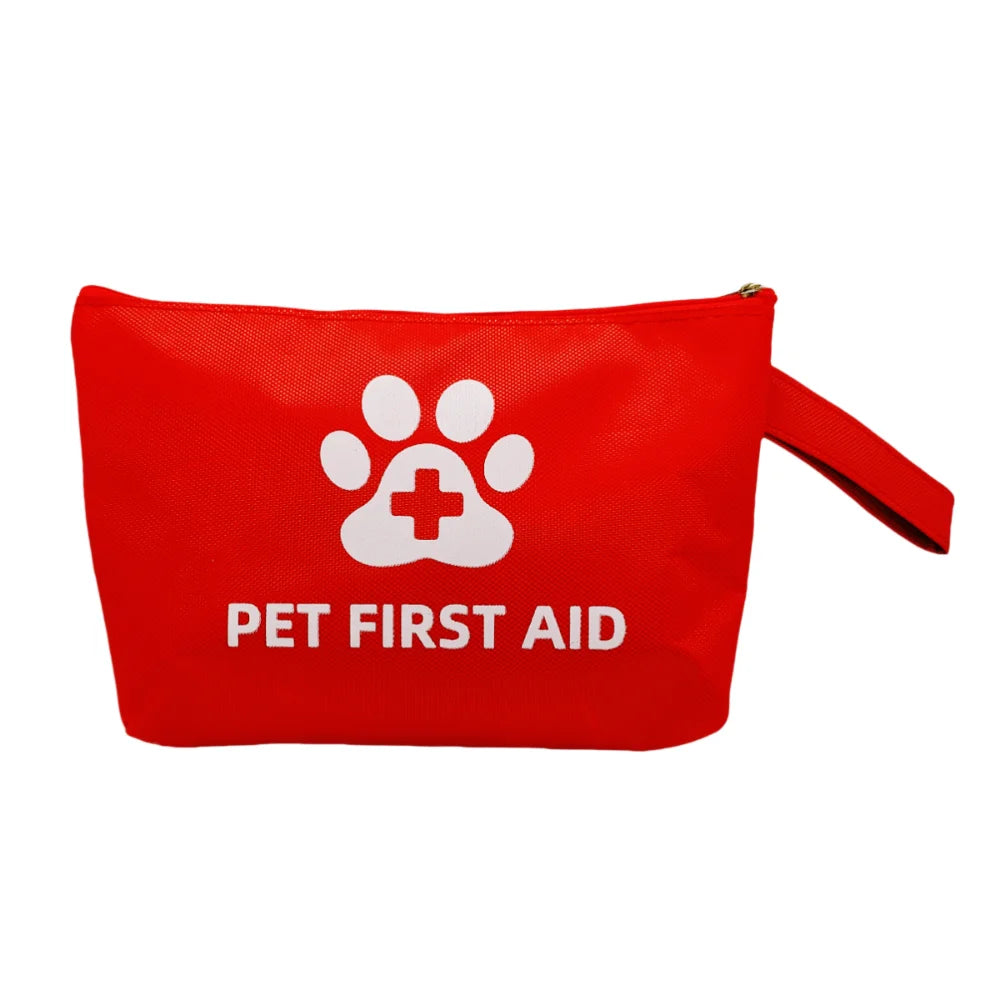 the PET FIRST AID - Pet Emergency Kit, Dog/Cat Travel Kit for Waterproof Resistant High Visibility Reflective First Aid Pouch, Dog Camping Essentials