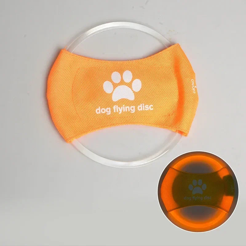 Dog Toy LED Glowing Rechargeable Disc Flying Toys with 3 Light Modes Pet Interactive Toys Training Throwing Dog Accessories