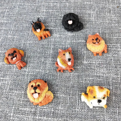 3D animal magnet refrigerator sticker simulation dog labrador Pug corgi Teddy Bichon resin Craft wall door home decoration gifts