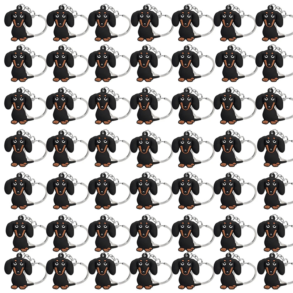 50PCS Cute Animal Keychain knife Ducks Dogs Cats Keyring for Women Men Kids Handbag Cool Car Key Accessories Friends Key Gifts