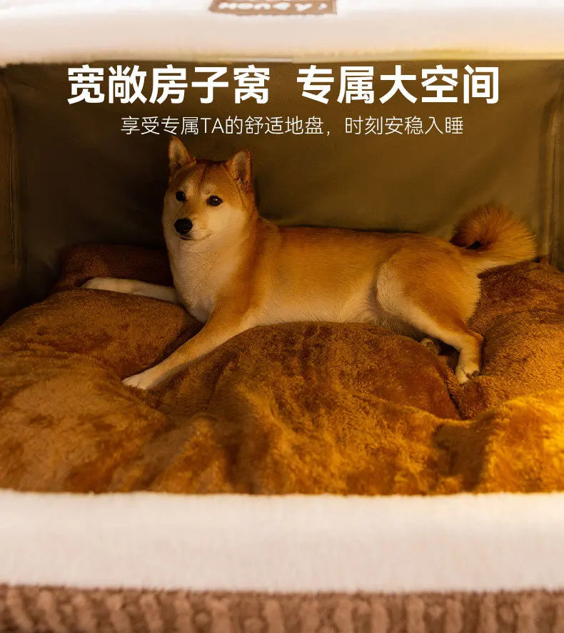 Winter dog three-dimensional bear curved house kennel warm thickened cat  pet