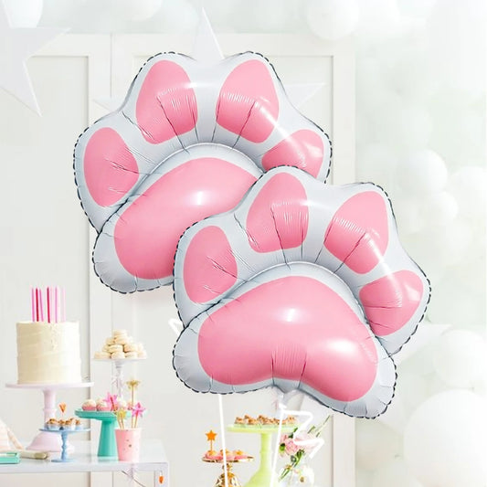 2pcs Animal Let's Pawty Pink Dog Paw Aluminum Film Balloon Cute Animal Birthday Party Baby Party Decoration Supplies