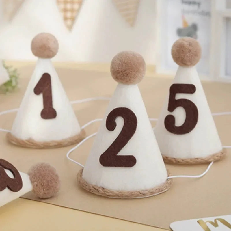 강아지 모자 Pet Birthday Hat Dog Hat Non-woven Fabric Number Hats Headband Felt Digital Birthday Celebration Hat Шапка Для Собак