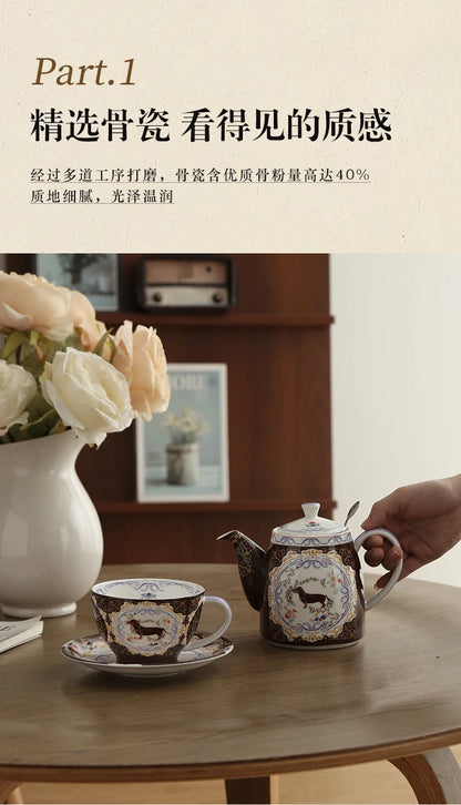London Pottery 300ML Animal dog mug dish ceramics coffee cup tea Pair pottery tea cup set porcelain Cups for girlfriend gift