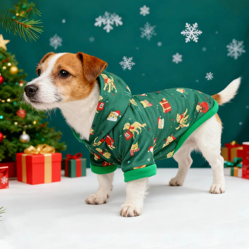 the PAWLIDAY CHEER HOODIE - New Arrival Pet Christmas Hoodie, Dog Holiday Clothes, Festive Pet Apparel
