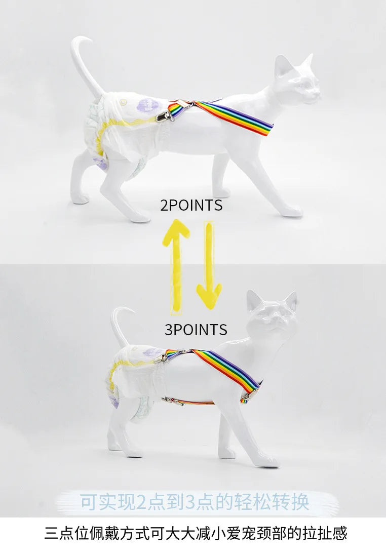 the PAWSECURE DIAPER & BELLY BAND SUSPENDERS - Dog Diaper Suspenders Adjustable Harness Doggie Diapers Suspenders Female Belly Bands for All Dogs Pet Pant Skirt Clothes Keeper