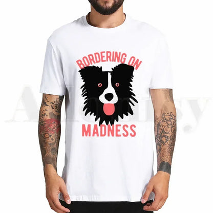 the BORDER COLLIE - Border Collie Print T-Shirt, Hip Hop Girl Print Top Tees, Harajuku Dog Cartoon Funny Kawaii Art T-Shirts, Men Fashion Summer T-Shirts