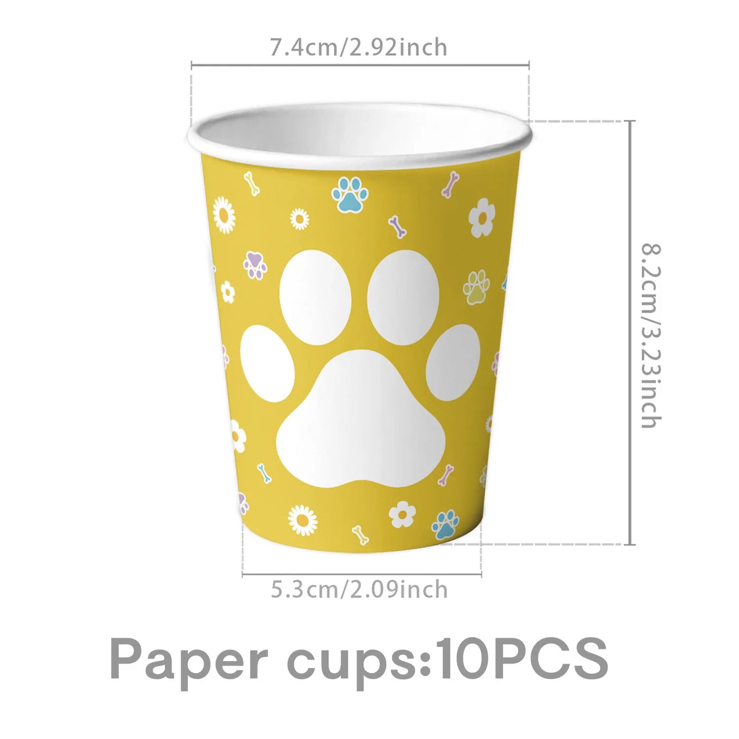 Dog Puppy Theme Party Tableware Color Paw Print Paper Cups Plates Banner 1st-3th Dog Birthday Party Baby Shower Decor