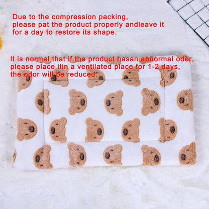 1pc-Printed Pet Blanket Floor Mat - Suitable for Small and Medium sized Pets for Heating and Sleeping