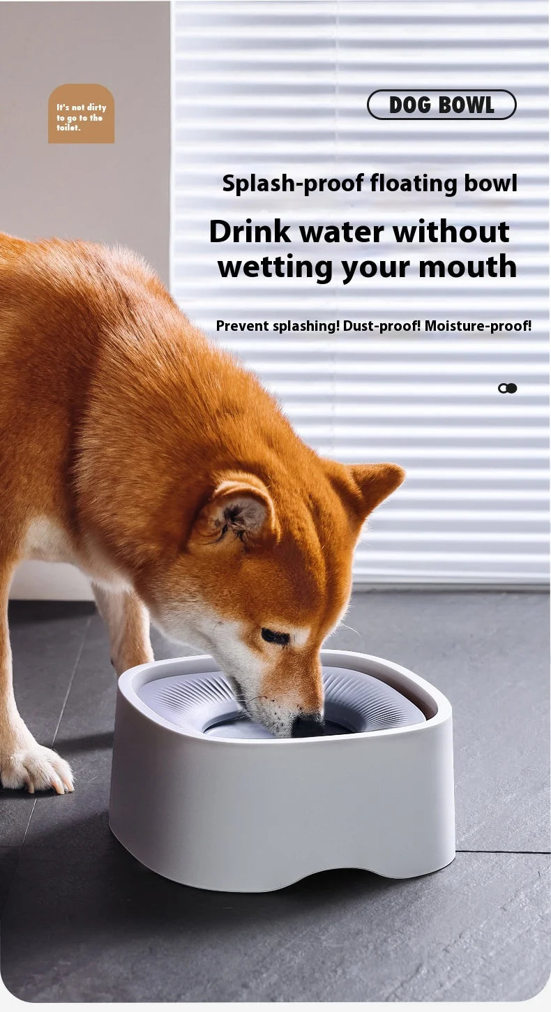 Anti-Splash Pet Water Bowl - No Mess Drinking Dish for Cats & Dogs with Floating Design Keeps Chin Dry Easy Clean